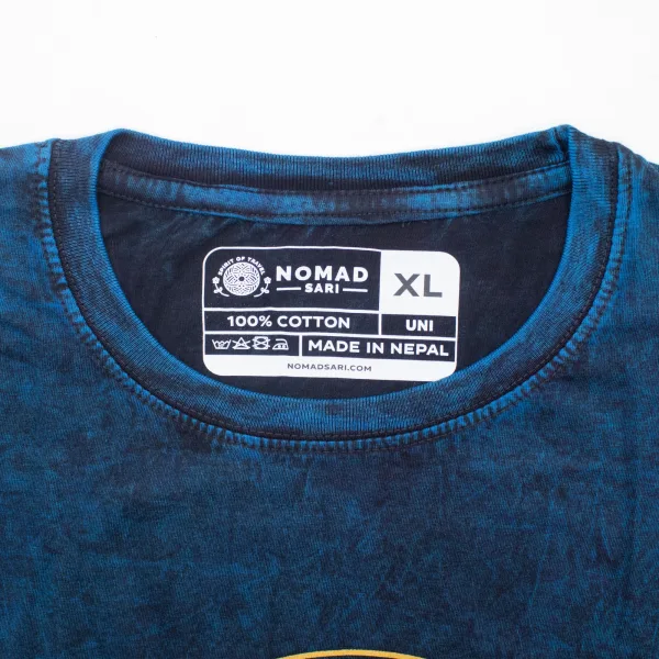 Nomad Sari Stonewash Bavlněné Tričko - Zůstaň Divoké, Dítě Měsíce - Modrá - XL