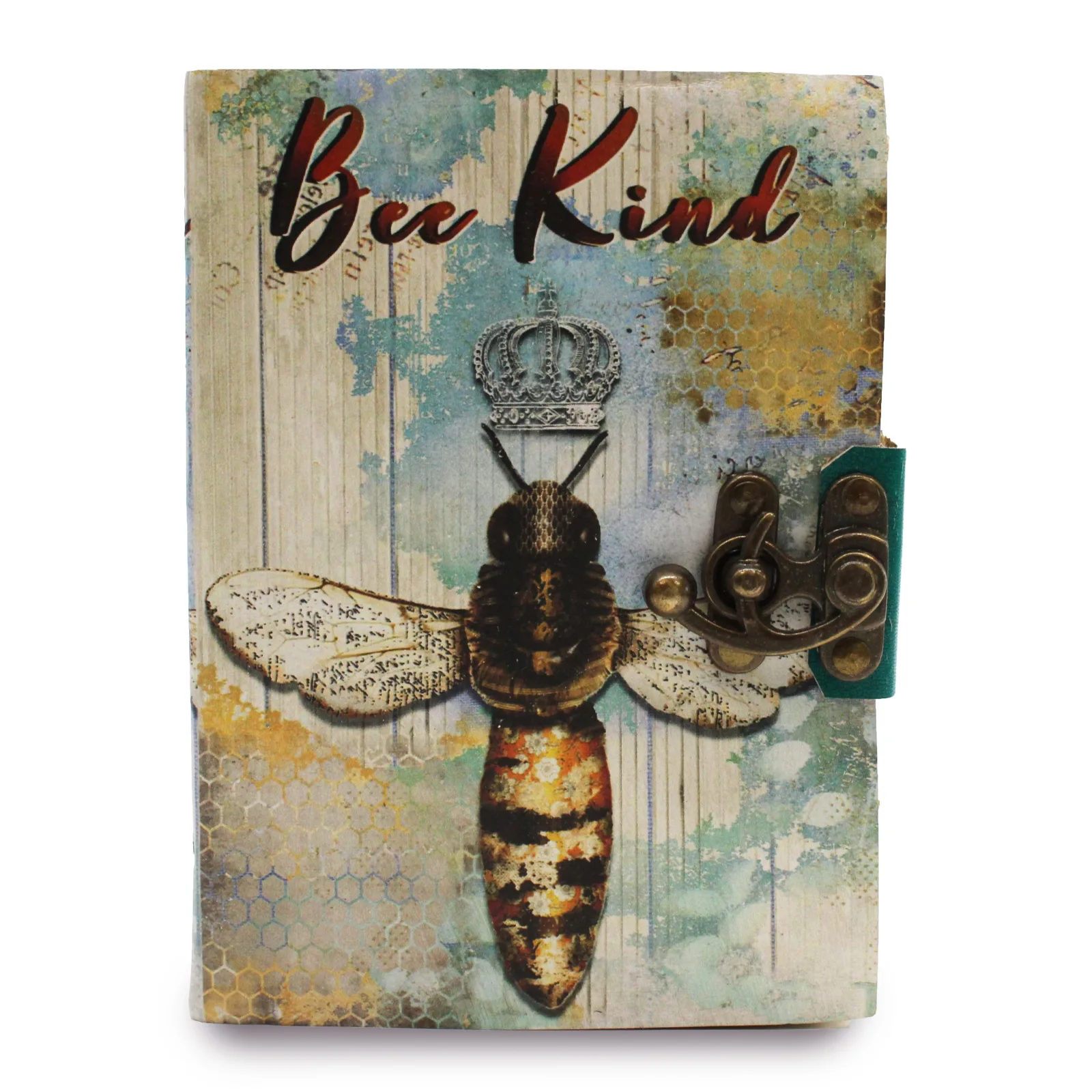Kožený Zápisník - Bee Kind - Roztřepené Okraje Stran