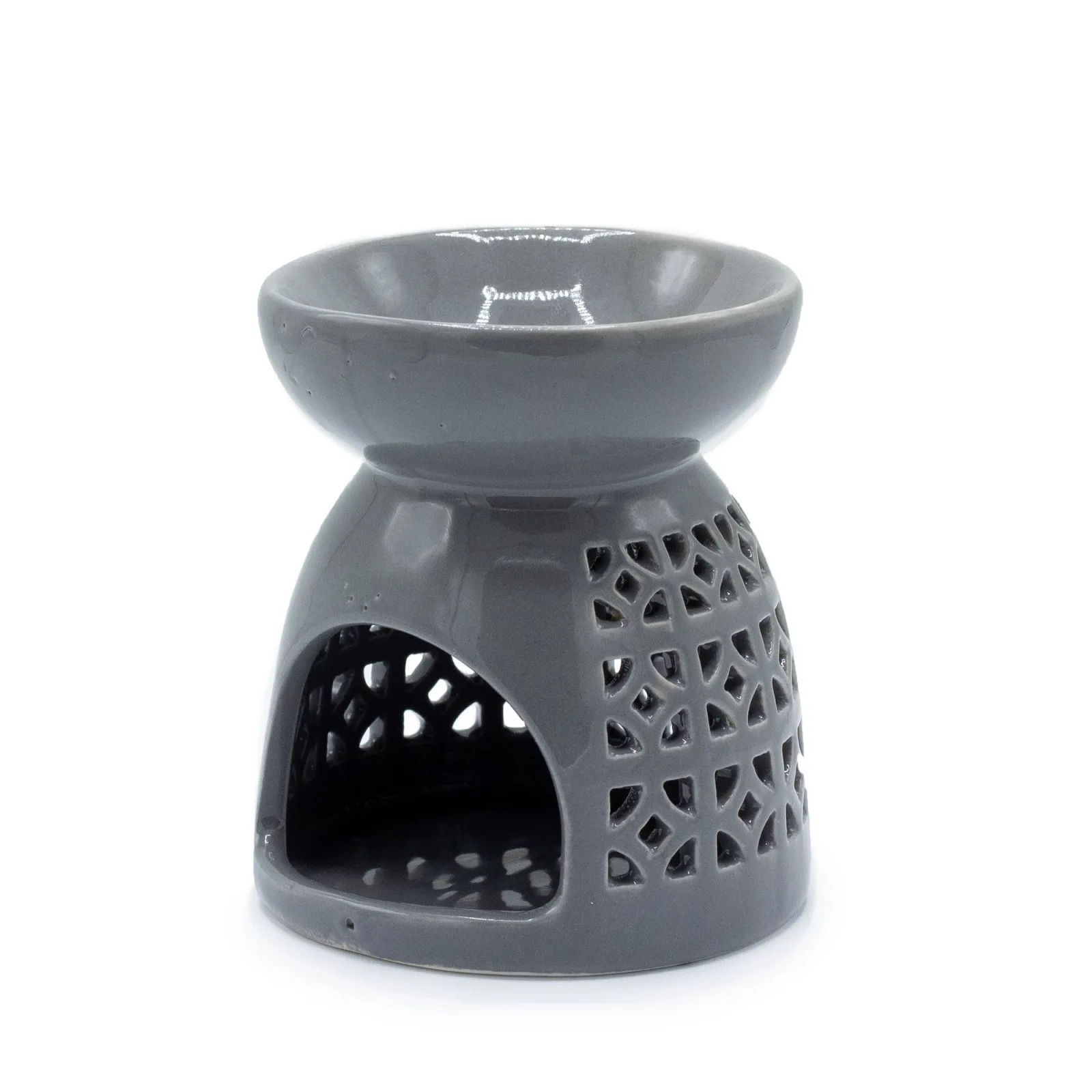 Klasická Aroma Lampa - Marocký Výřez - Šedá
