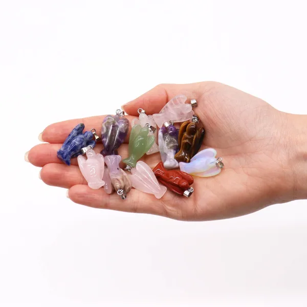 Přívěsky z Drahých Kamenů - Mini Andělé (12 různých)  26x18mm