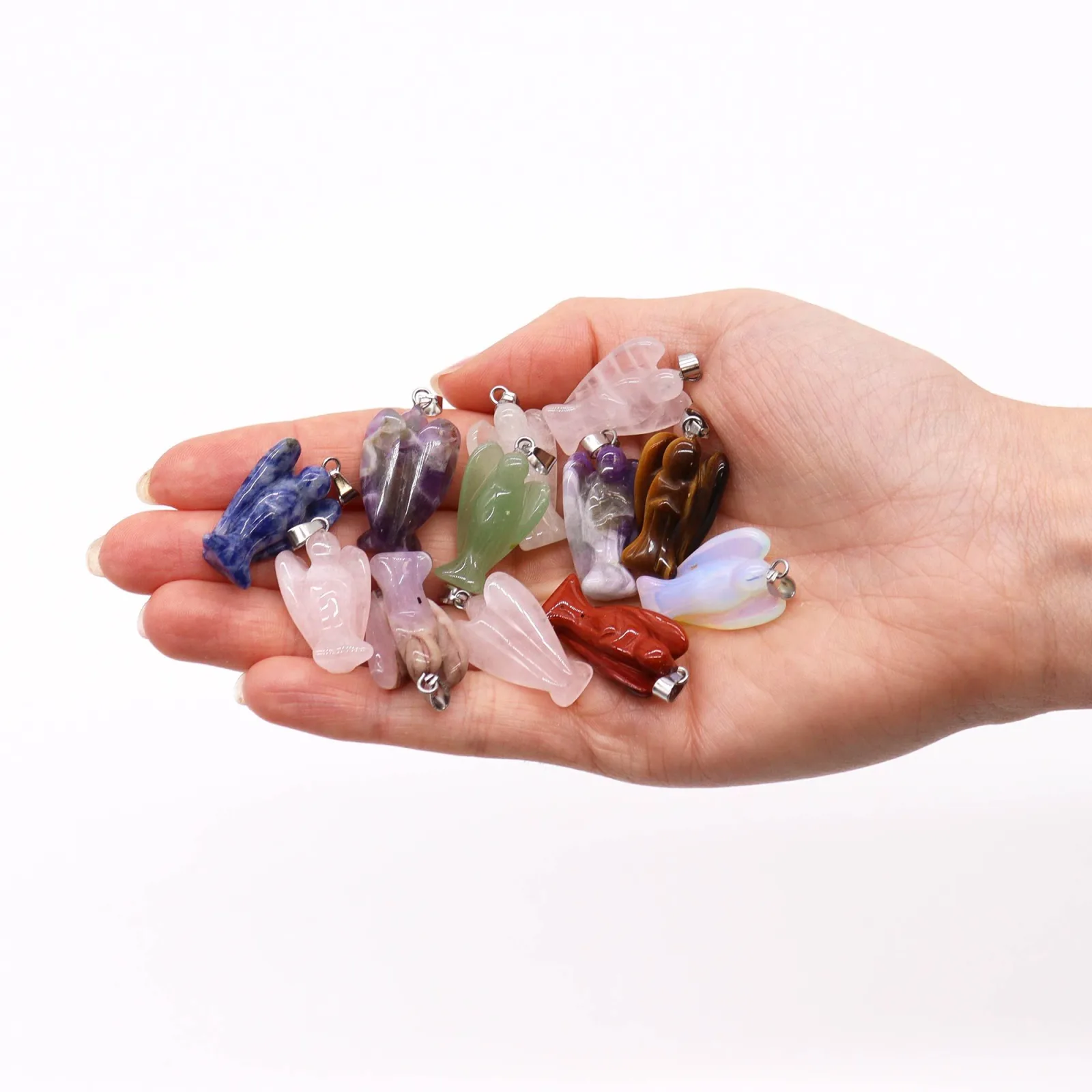 Přívěsky z Drahých Kamenů - Mini Andělé (12 různých)  26x18mm
