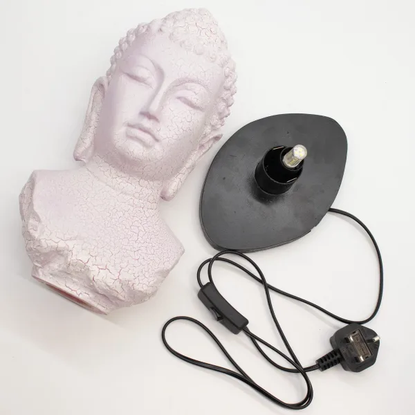 Lampa Busta Buddhy - Třešňová Popraskaná Glazura - Oválný Stojan