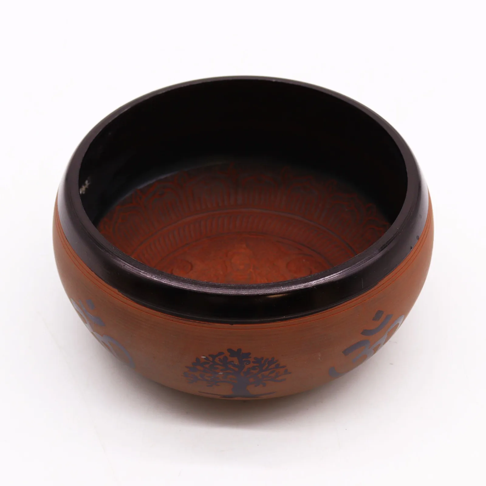Zpívající Miska ze Zemního Prášku - Jíl Óm Buddha - 16cm