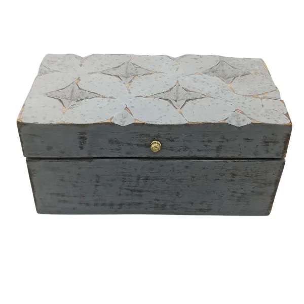 Vintage Deco - Víceúčelová Krabička - 22x12x10cm - Šedá Hvězda