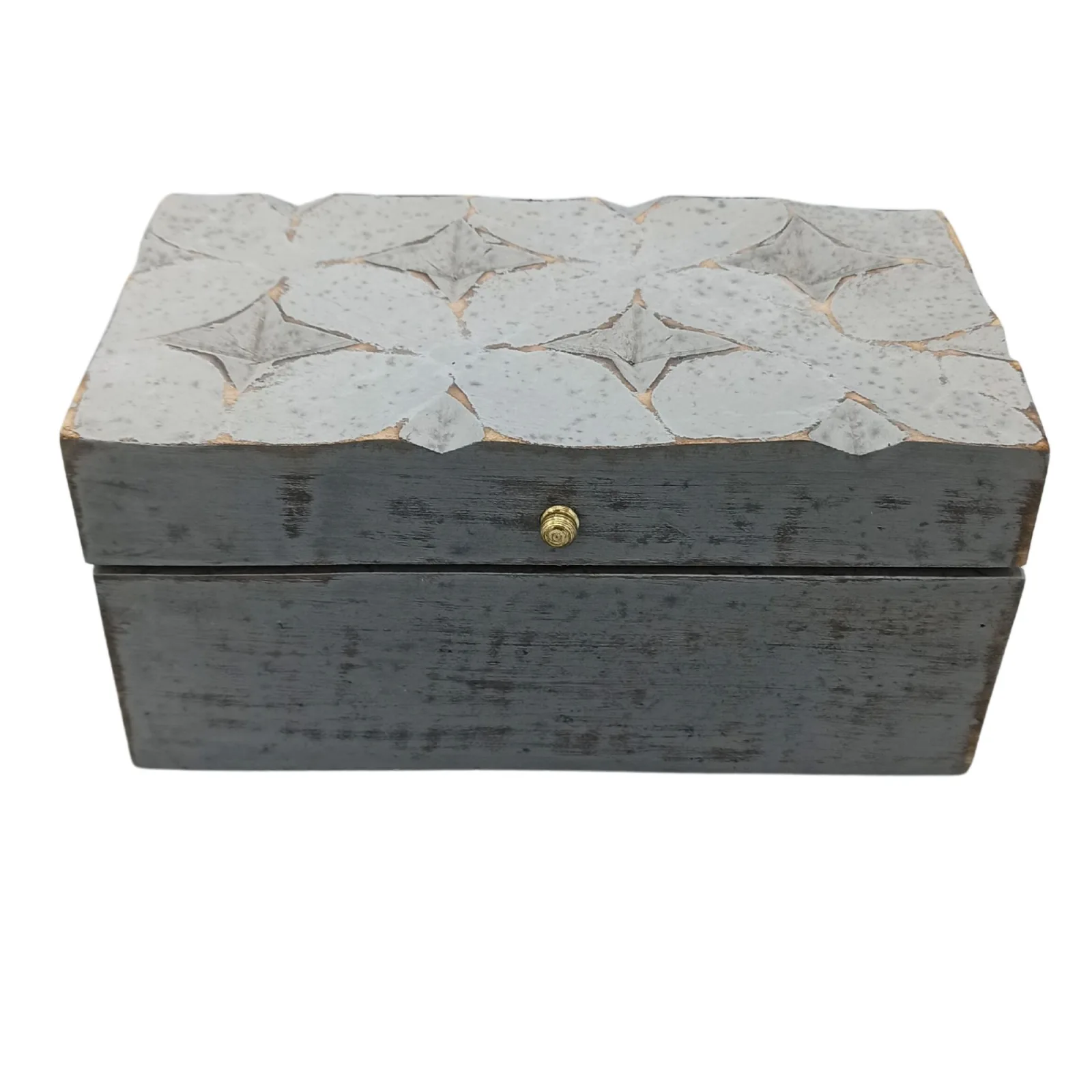 Vintage Deco - Víceúčelová Krabička - 22x12x10cm - Šedá Hvězda