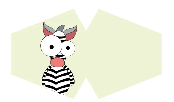 Znovu-Použitelná Maska na Tvář (Rouško) - Šílená Zebra (pro děti)
