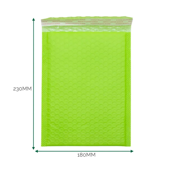 Zelená Polyetylénová Bublinková Obálka (180x230+40mm)