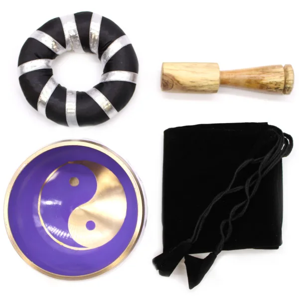 Souprava Zpívajících Misek - Yin & Yang - Bílá/Fialová 10.7cm