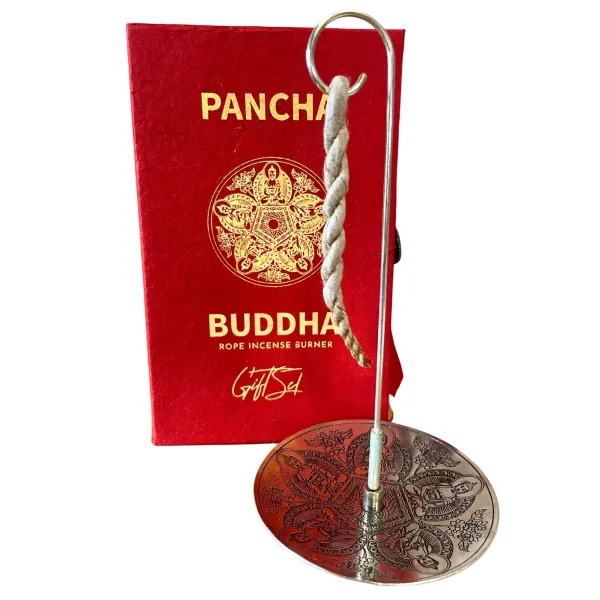 Sada Vonného Provázku a Postříbřeného Stojanu - Pancha Buddha