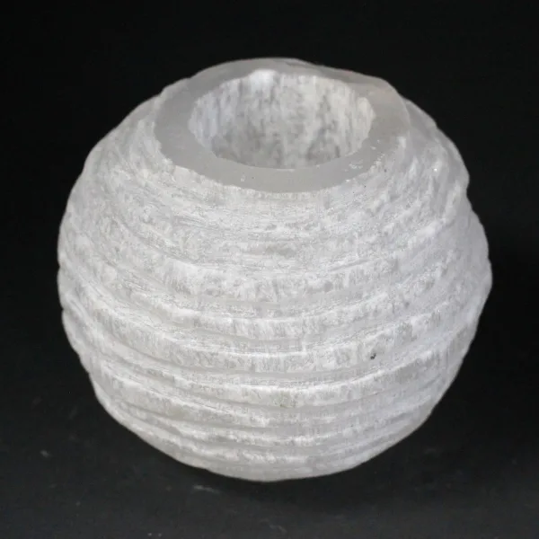 Selenitový Svícen - Sněhová Koule - 8 cm