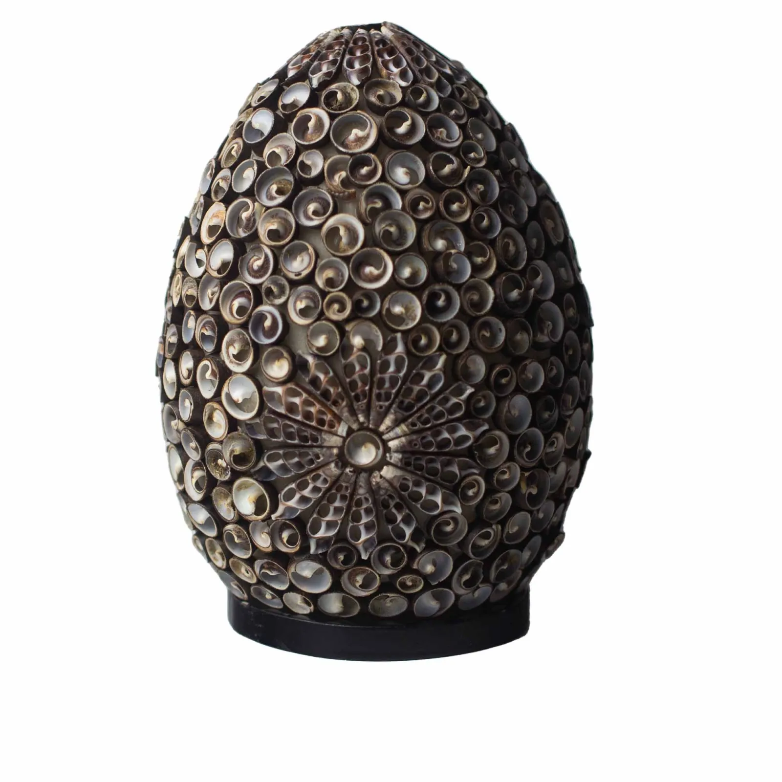 Boho Lampa z Mořských Mušlí - Ovál Čokoládový Twist - 20cm