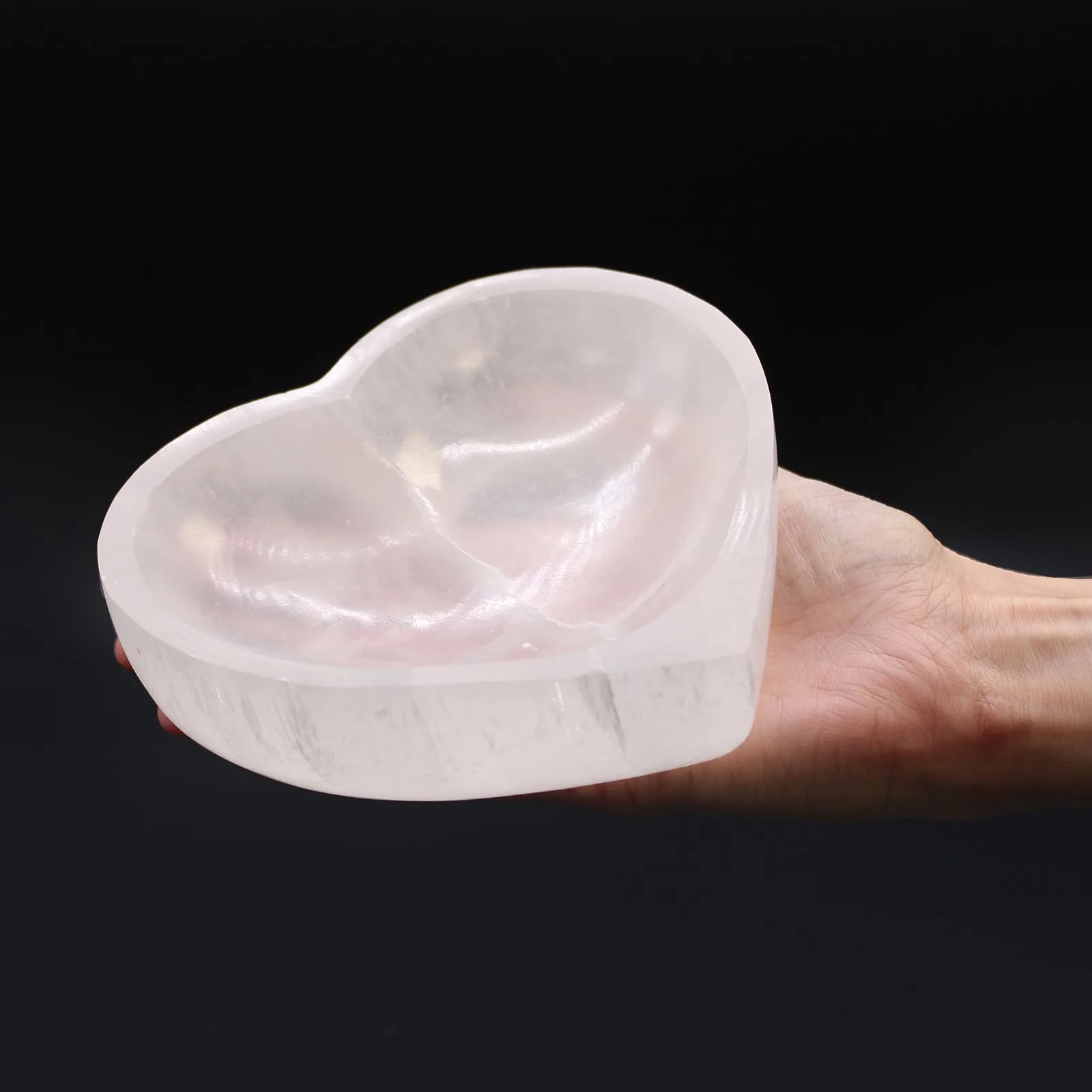 Selenitová Miska Srdce - 15cm