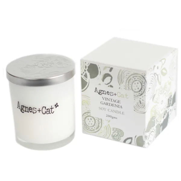 200g Sójová Votivní Svíčka v Dárkovém Balení - Vintage Gardenia