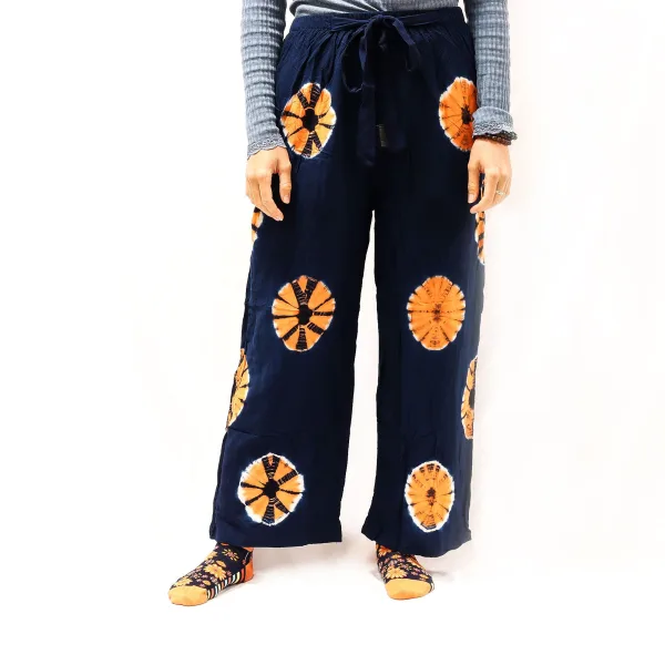 Pohodlné kalhoty ve stylu Japonska - Střední - Modrá, Oranžová
