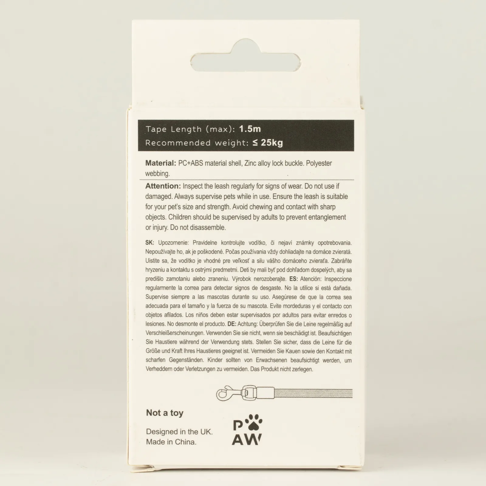Paw Pet Vodítko - Pocket Pod - Zelená - 1,5 m