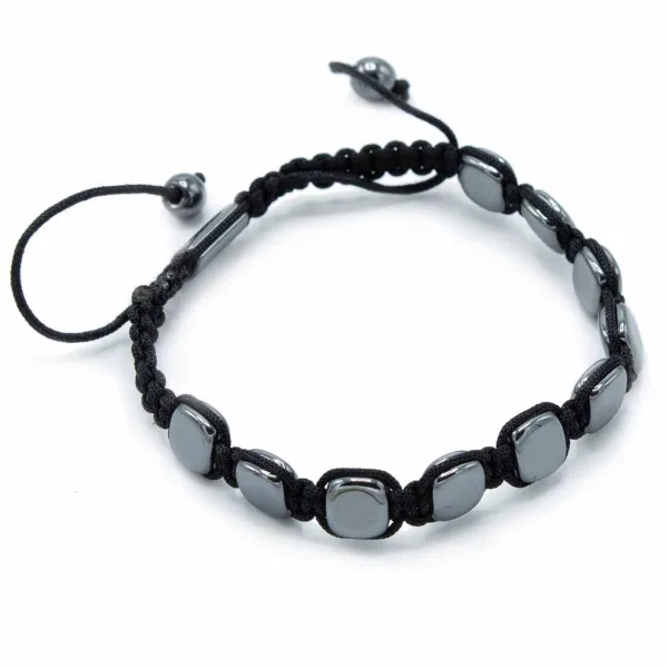 Magnetický Hematitový Náramek Shamballa - Zaoblené Rohy
