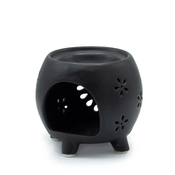 Kotlíková Aroma Lampa - Výbuch Květin - Matná Černá