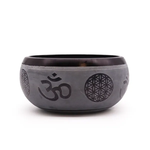 Zpívající Miska ze Zemního Prášku - Óm Pět Buddhů - 16cm