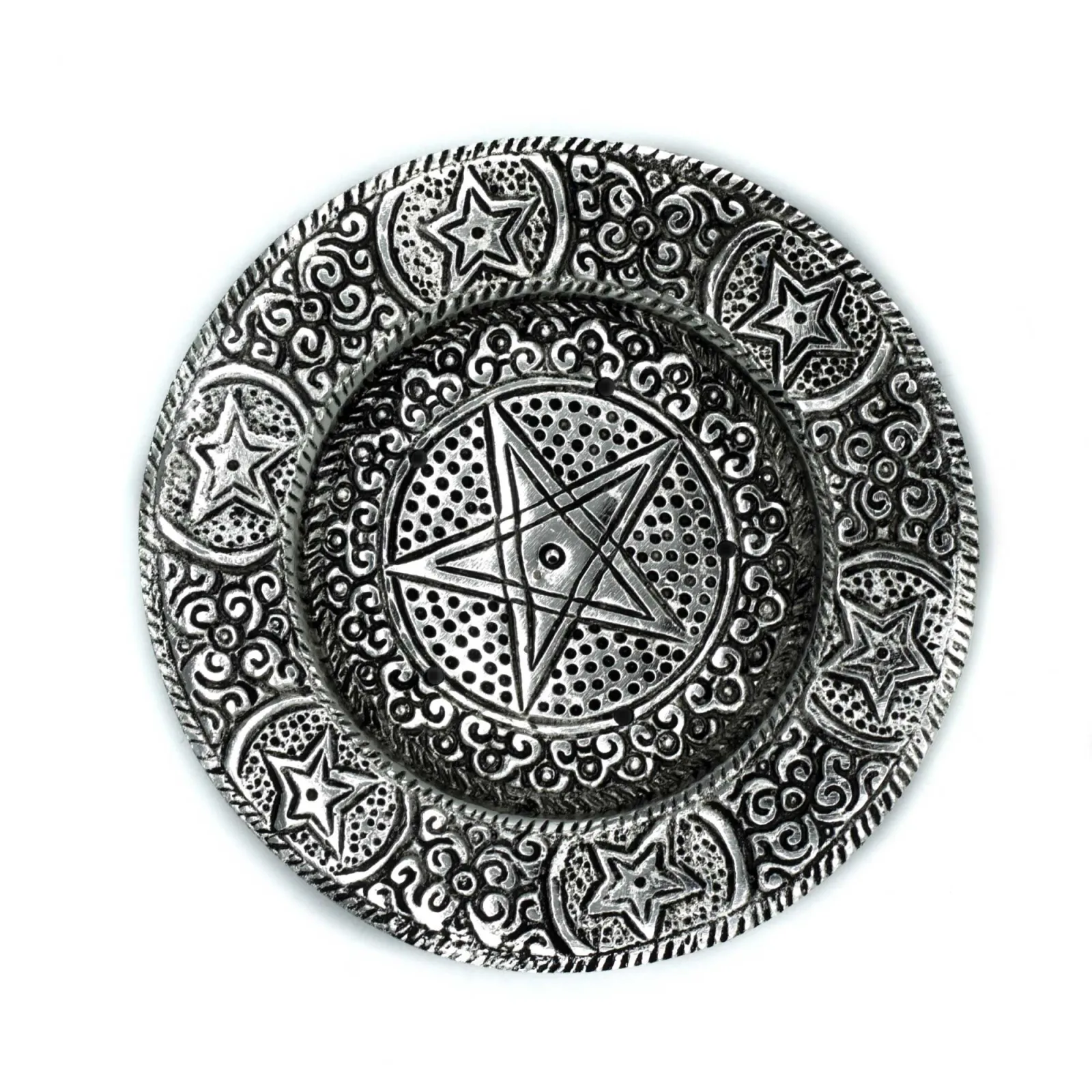 Stojan na Vonné Tyčinky z Leštěného Hliníku - Pentagon - 11.5cm