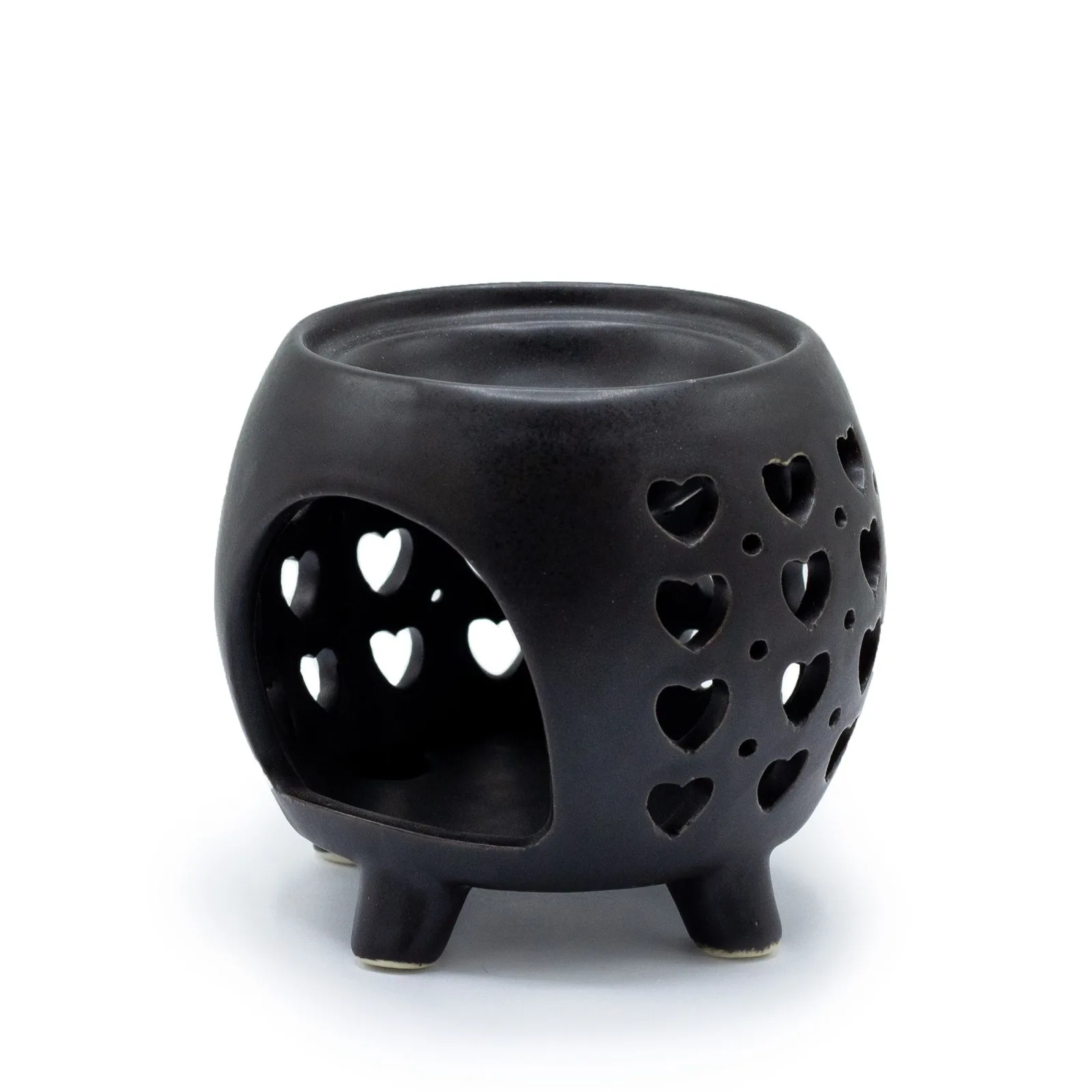 Kotlíková Aroma Lampa - Multi Srdíčka - Matná Černá