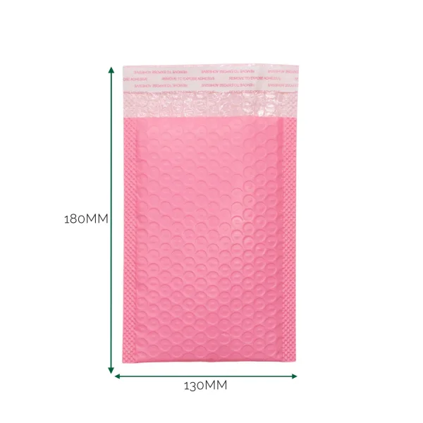 Růžová Polyetylénová Bublinková Obálka (130x180+40mm)