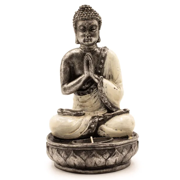 Buddha Svícen - Bílý - Střední