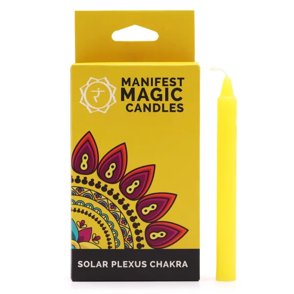 Esoterické Magické Svíčky (balení 12 kusů) - Žluté - Solar Plexus Čakra