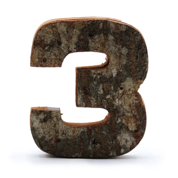 Číslo - Rustikální Kůra - 3  - 7cm