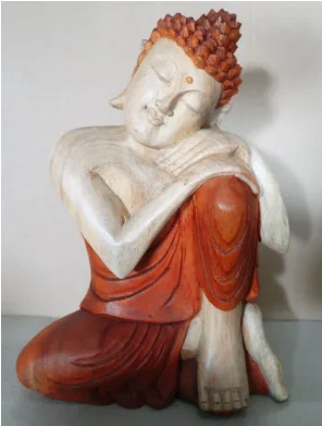 Ručně Vyřezávaná Socha Buddhy - Přemýšlející - 30cm