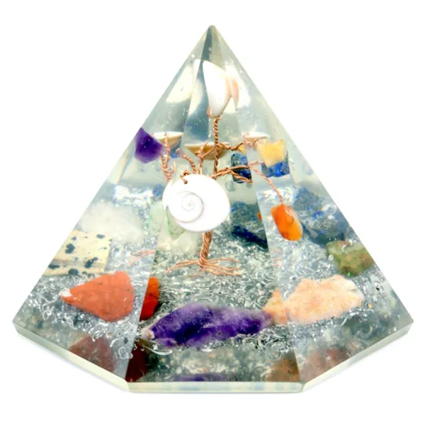 Orgonitová 7-hranná Pyramida - Strom Moudrosti - 90 mm