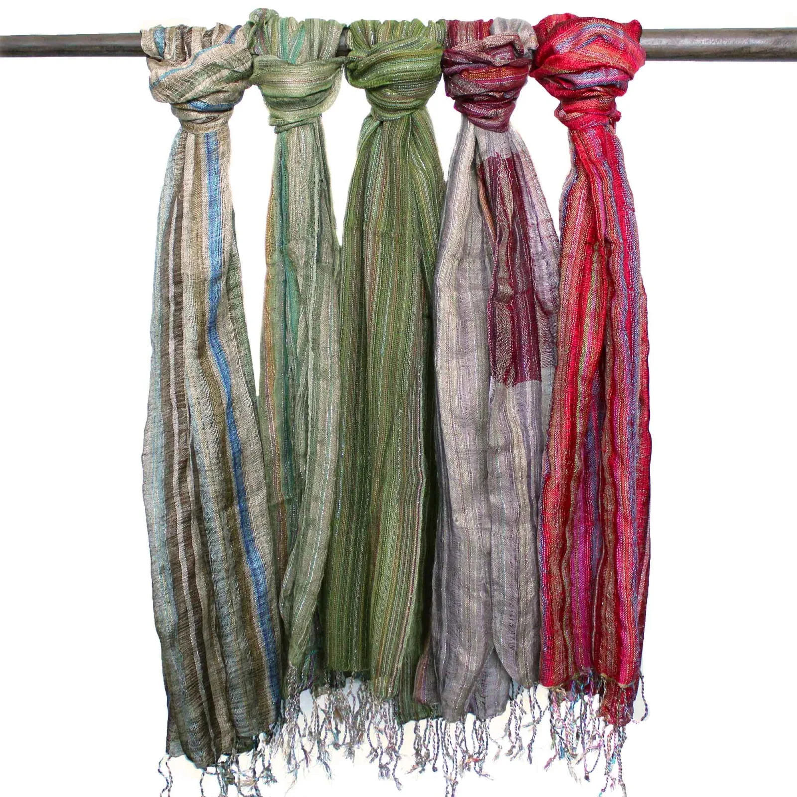 Indické Boho Šátky - 50x180cm - Náhodné Zelené