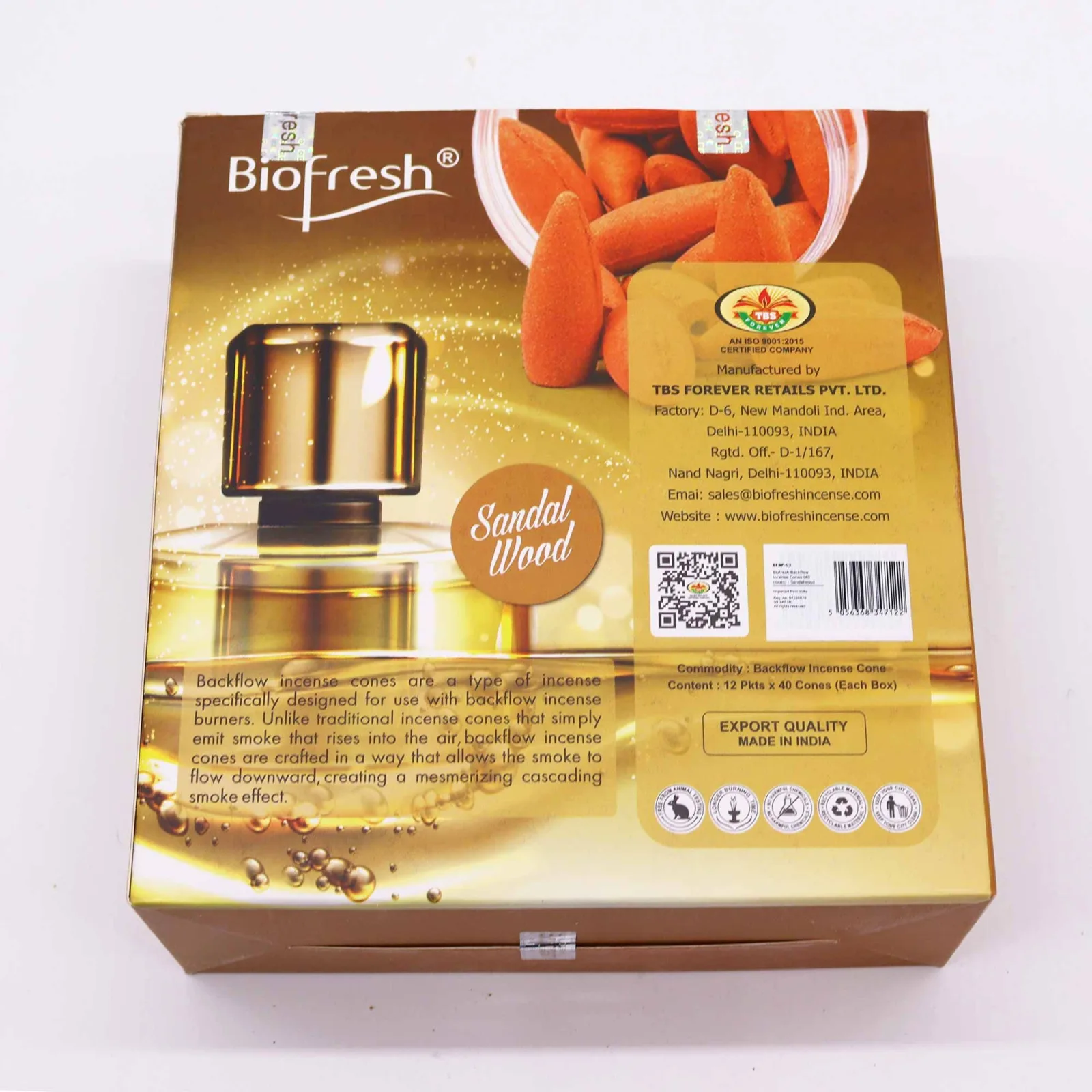 Biofresh Vonné Kužely Tekoucí Dým (40 kuželů) - Santalové Dřevo