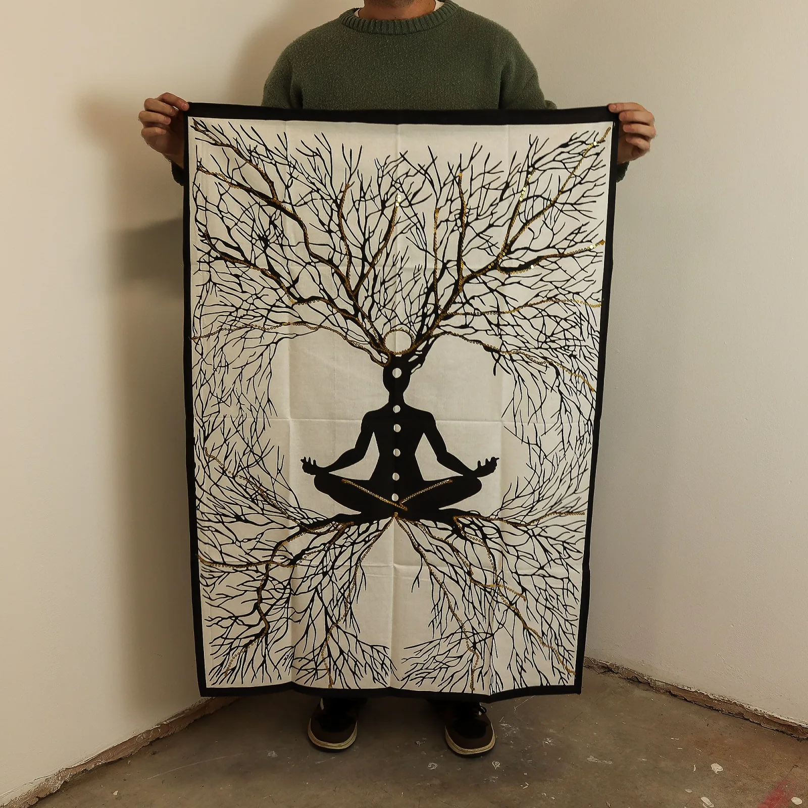 Bavlněné Nástěnné Závěsy (70x110cm) - Spojení Čakry Země
