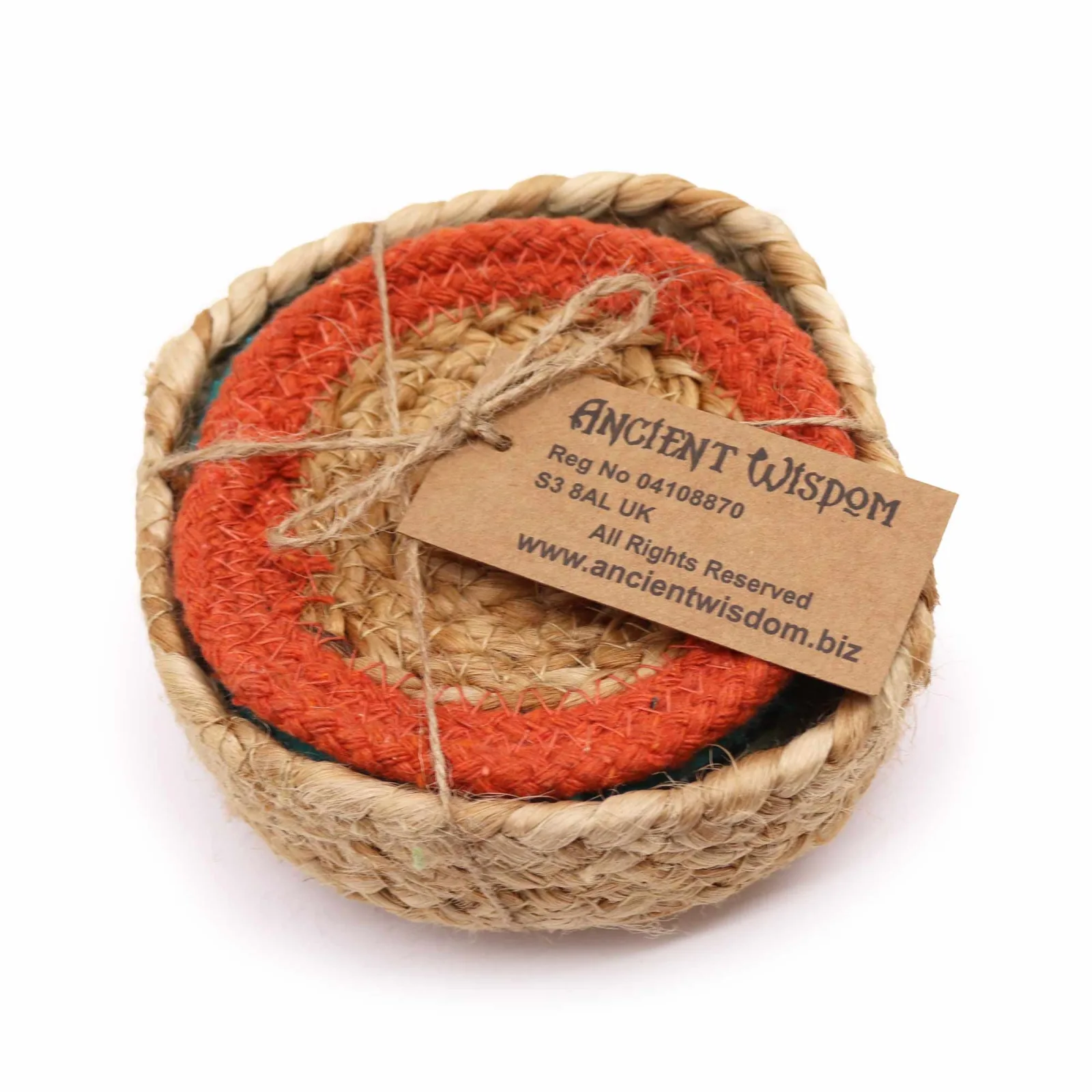 Přírodní Tácek - Juta & Bavlna 10cm (set 6) - Náhodné Barvy v Košíku