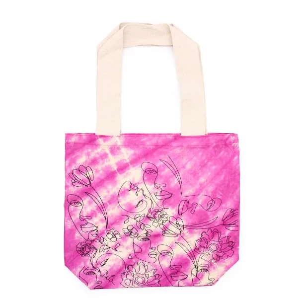 Bavlněná Taška (6oz) - 38x42x12cm - Pěkná Tvář - Magenta - Přírodní Popruhy