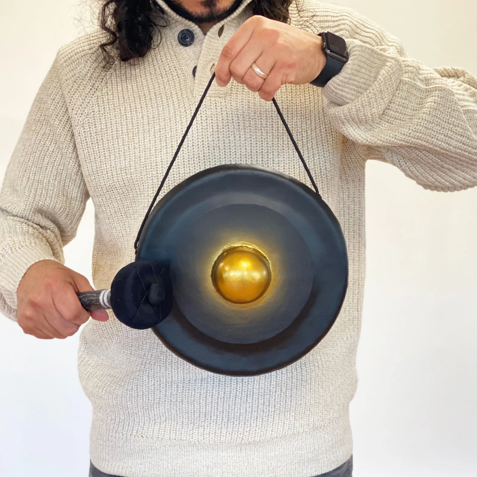Malý Gong se Stojanem - 25cm - Černý