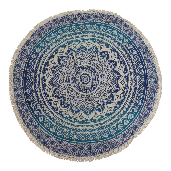 Malý Mandala Kruhový Nástěnný Závěs (130cm) - Klasická Modrá
