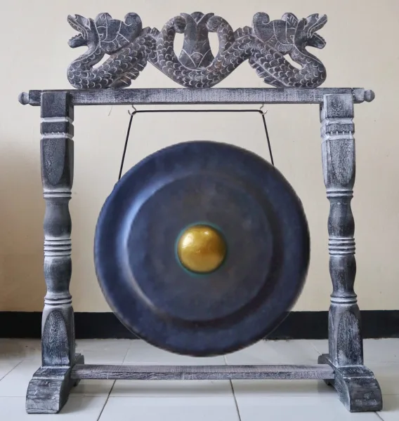 Střední Gong se Stojanem - 50cm - Černý