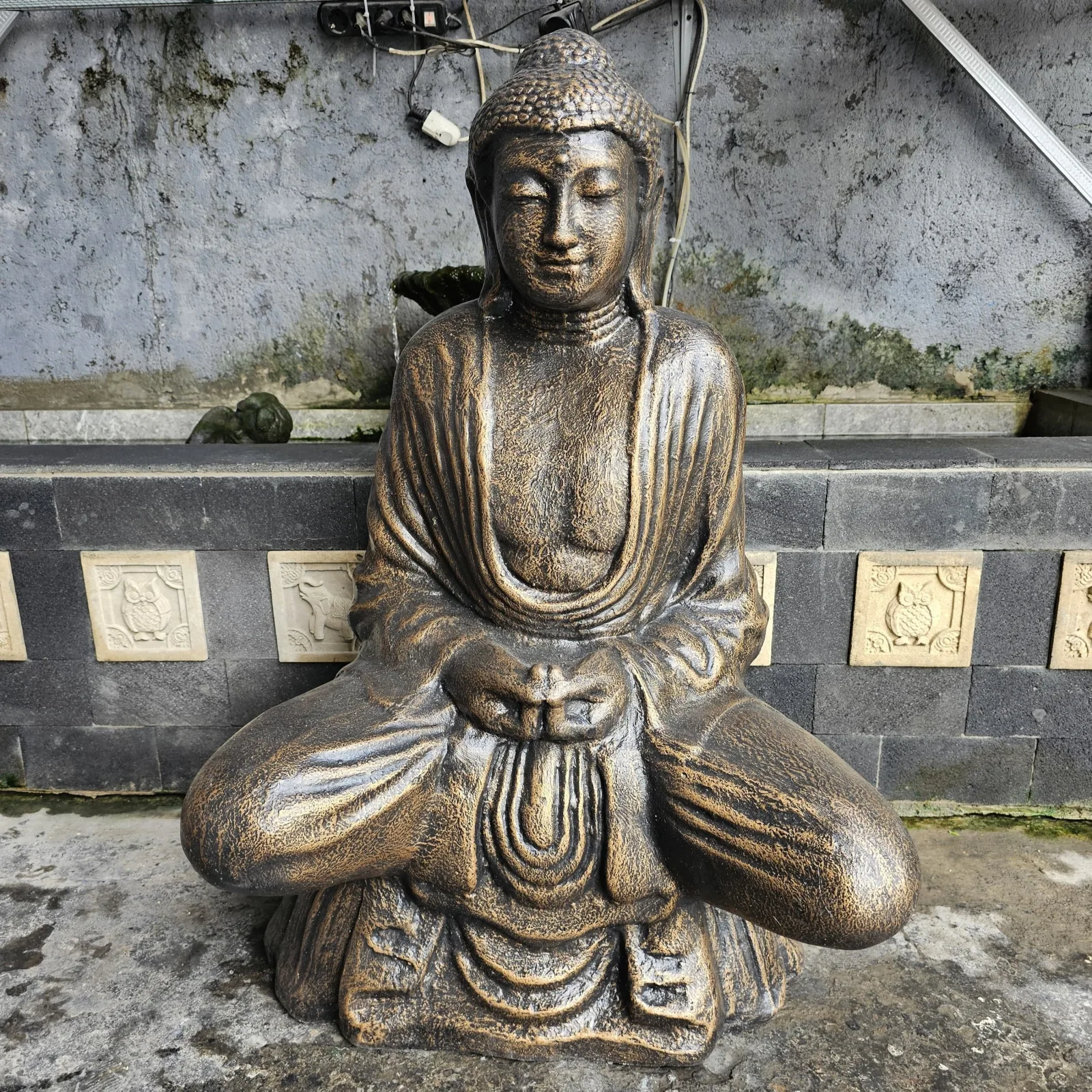 Velký Antický Zlatý Thajský Buddha - 0.96m