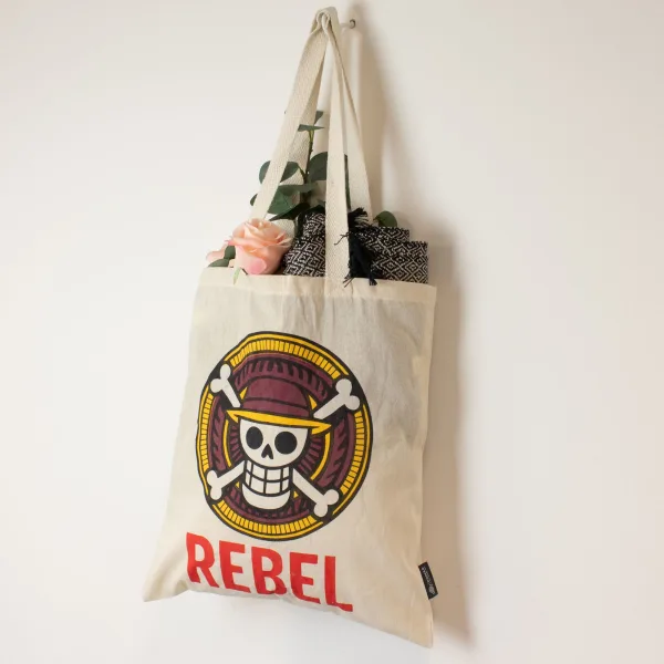 Ikonická základní taška na nákupy - REBEL - (40x37cm) - Přírodní 4oz