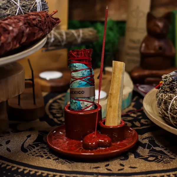 Stojan na Palo Santo & Vykuřovací Svazky - Mandala - Červená Lesklá