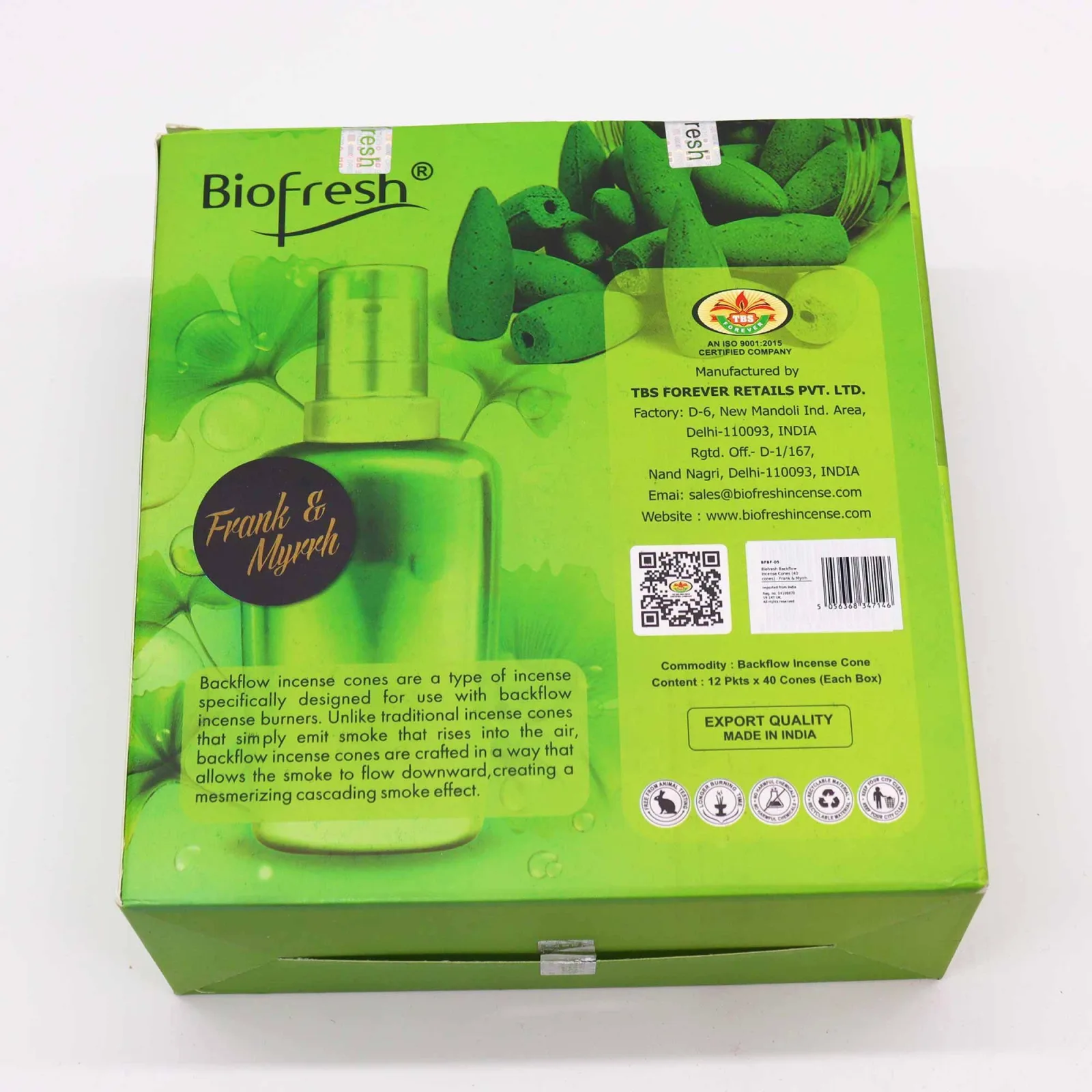 Biofresh Vonné Kužely Tekoucí Dým (40 kuželů) - Kadidlo & Myrha