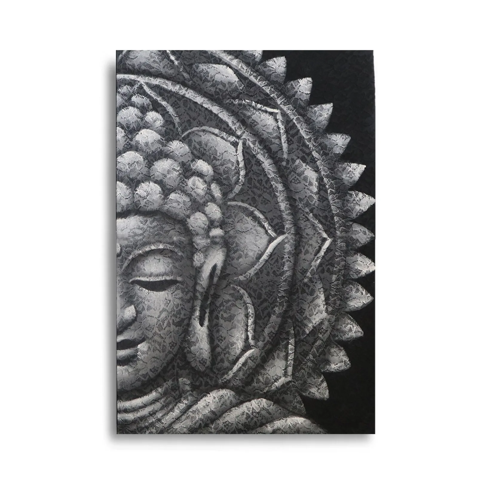 Buddha Mandala Obraz - Šedý - 60x80cm