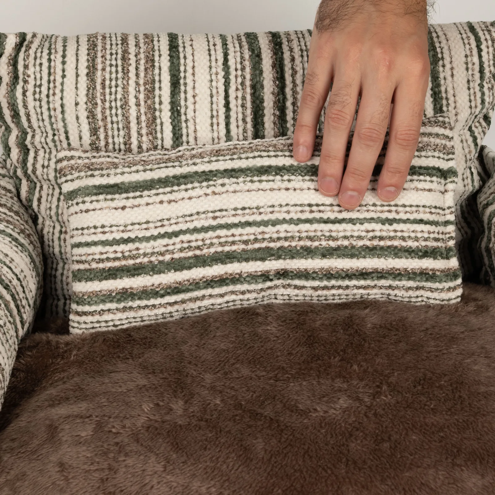 Paw Bed - Střední pohovka - Hnědé pruhy - 60x60x28 cm