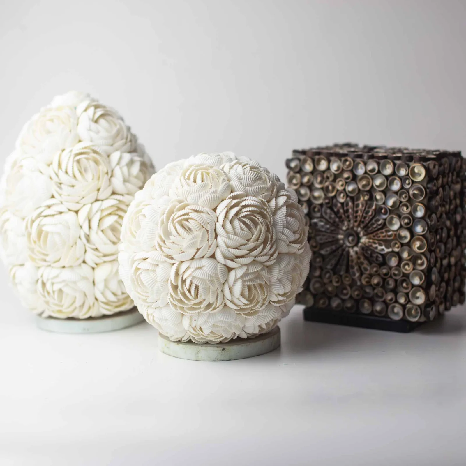 Boho Lampa z Mořských Mušlí - Ovál Čokoládový Twist - 15cm