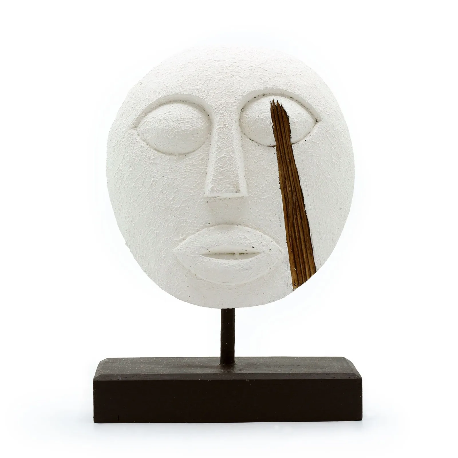Timorská Kmenová Dekorativní Maska - Bílá - White 27x20cm