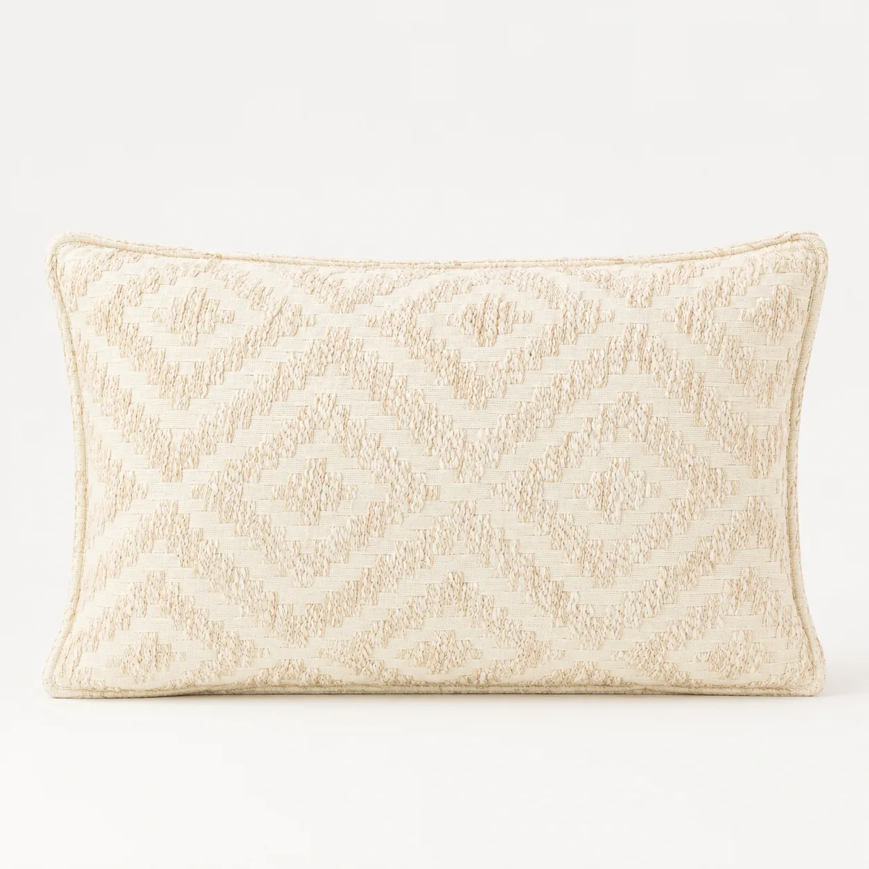 Klasický povlak na polštář - neutrální geometrický krémový vzor - 30x50 cm - Styl dřeva