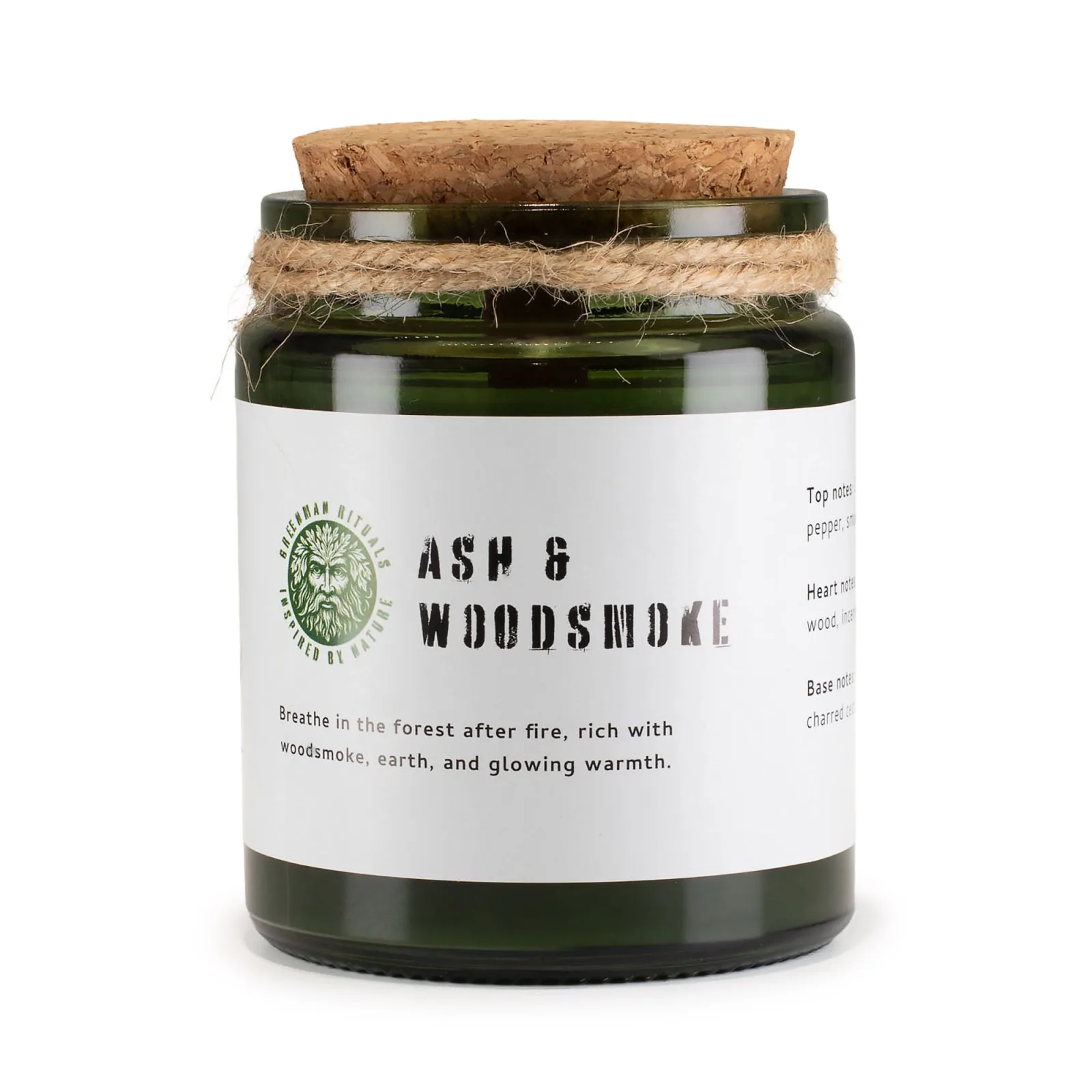 Woodwick sojová svíčka - Popel a dřevěný kouř