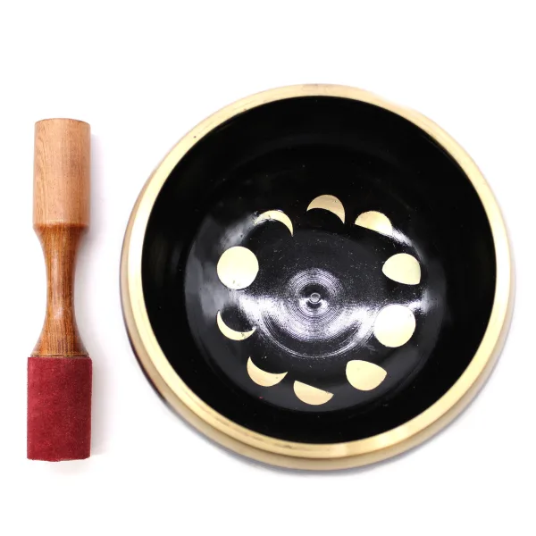 Velká Souprava Zpívajících Misek - Fázy Měsíce - Černá 14cm