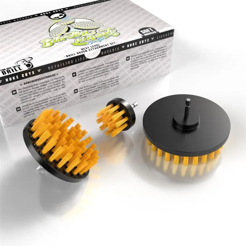 Nuke Guys Drill Brush Set SOFT - Sada jemných kartáčů do aku šroubováku